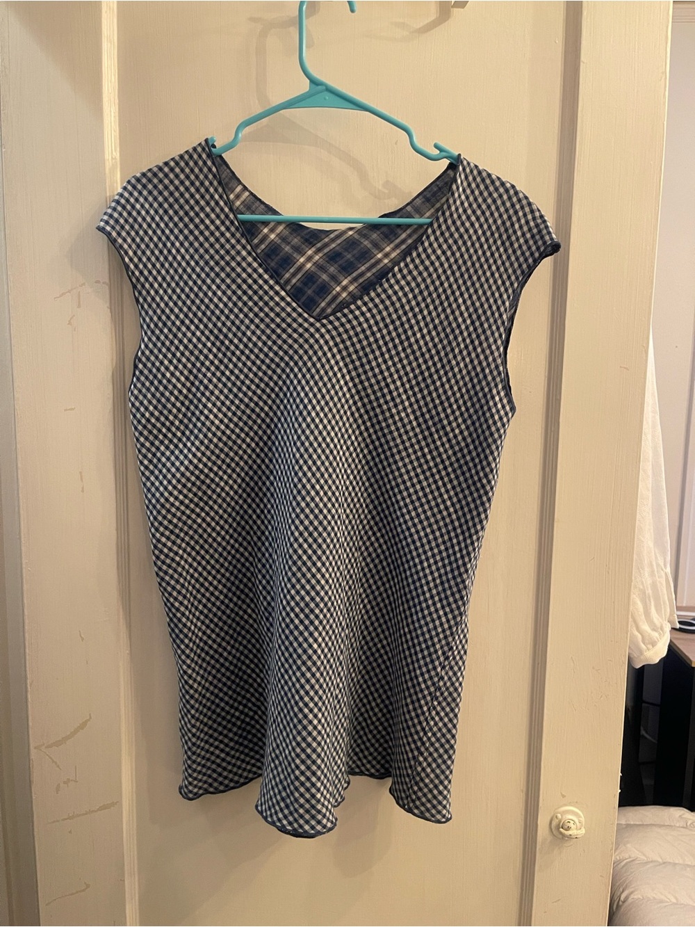 Helene Clarkson | Cotton Tank Top in Blue Gingham